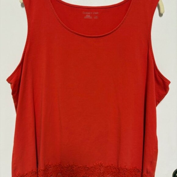 COLDWATER CREEK WOMENS BURNT ORANGE LACE TANK. SZ. 2X - Picture 1 of 3